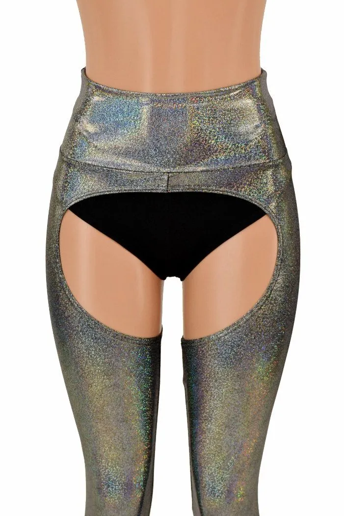 Silver Holographic Chaps