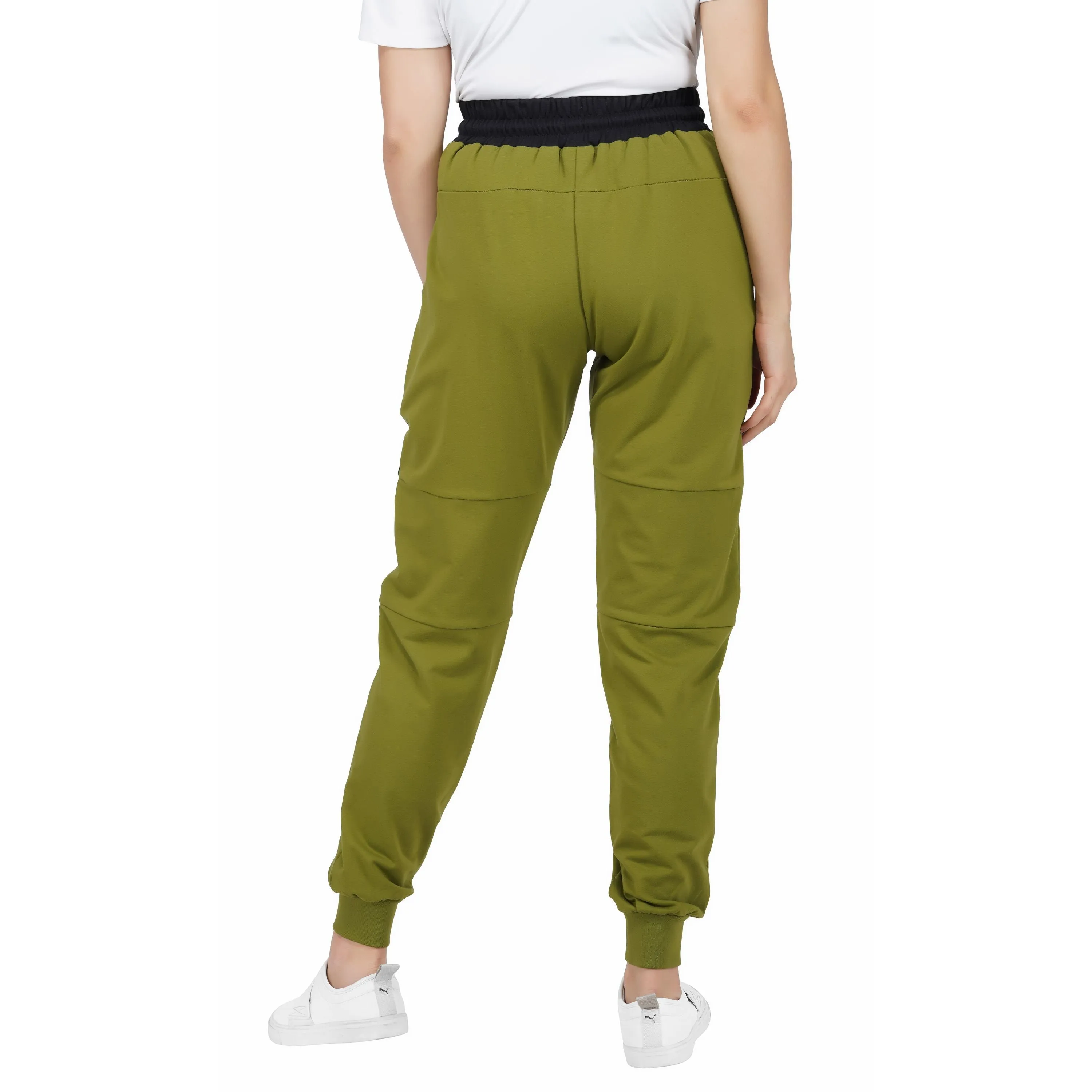 SLAY. Women's Light Green Jogger Pants With Black Stripes