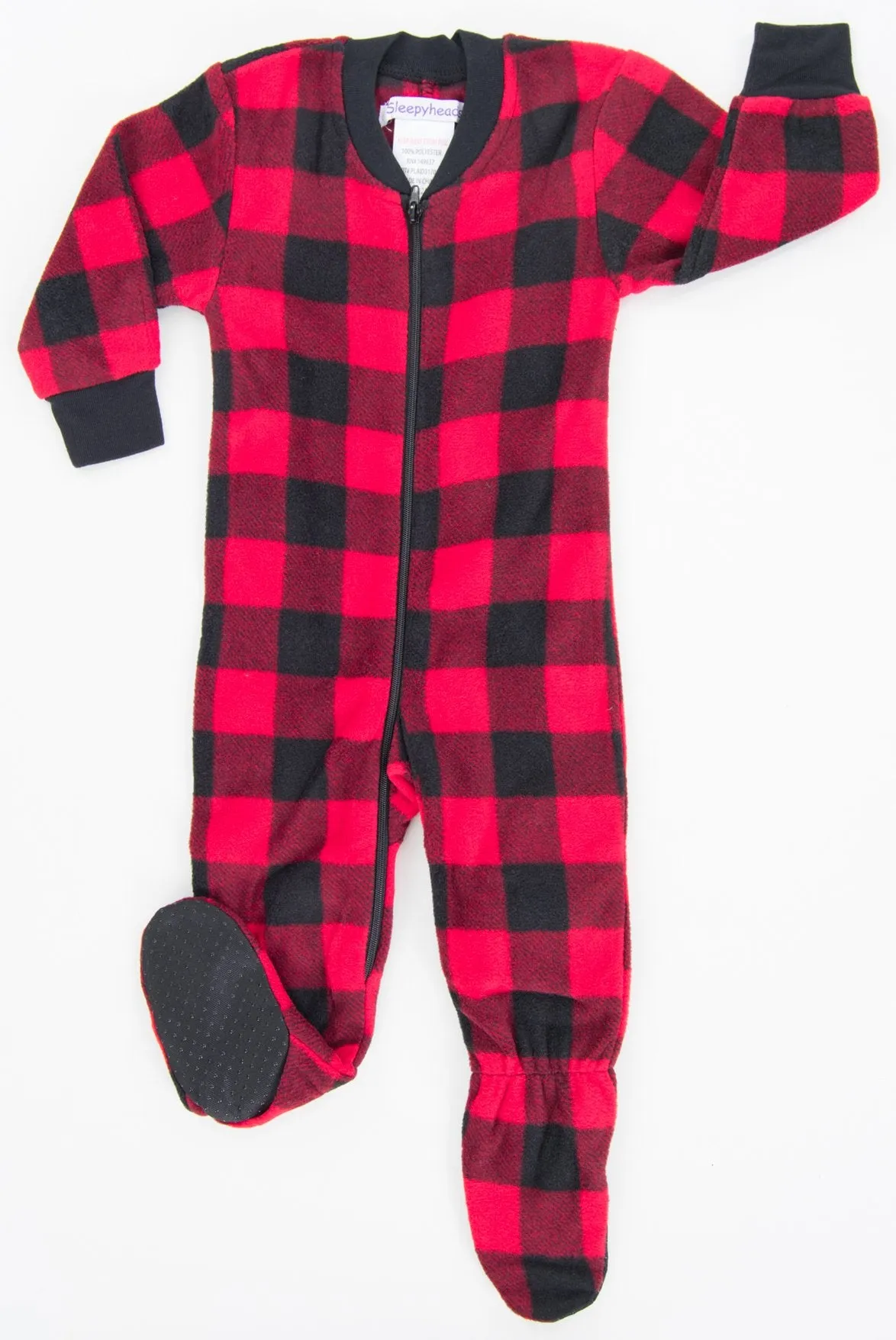 Sleepyheads Holiday Family Matching Fleece Buffalo Plaid Onesie Pajamas Jumpsuit