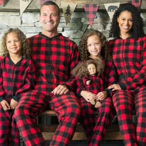 Sleepyheads Holiday Family Matching Fleece Buffalo Plaid Onesie Pajamas Jumpsuit