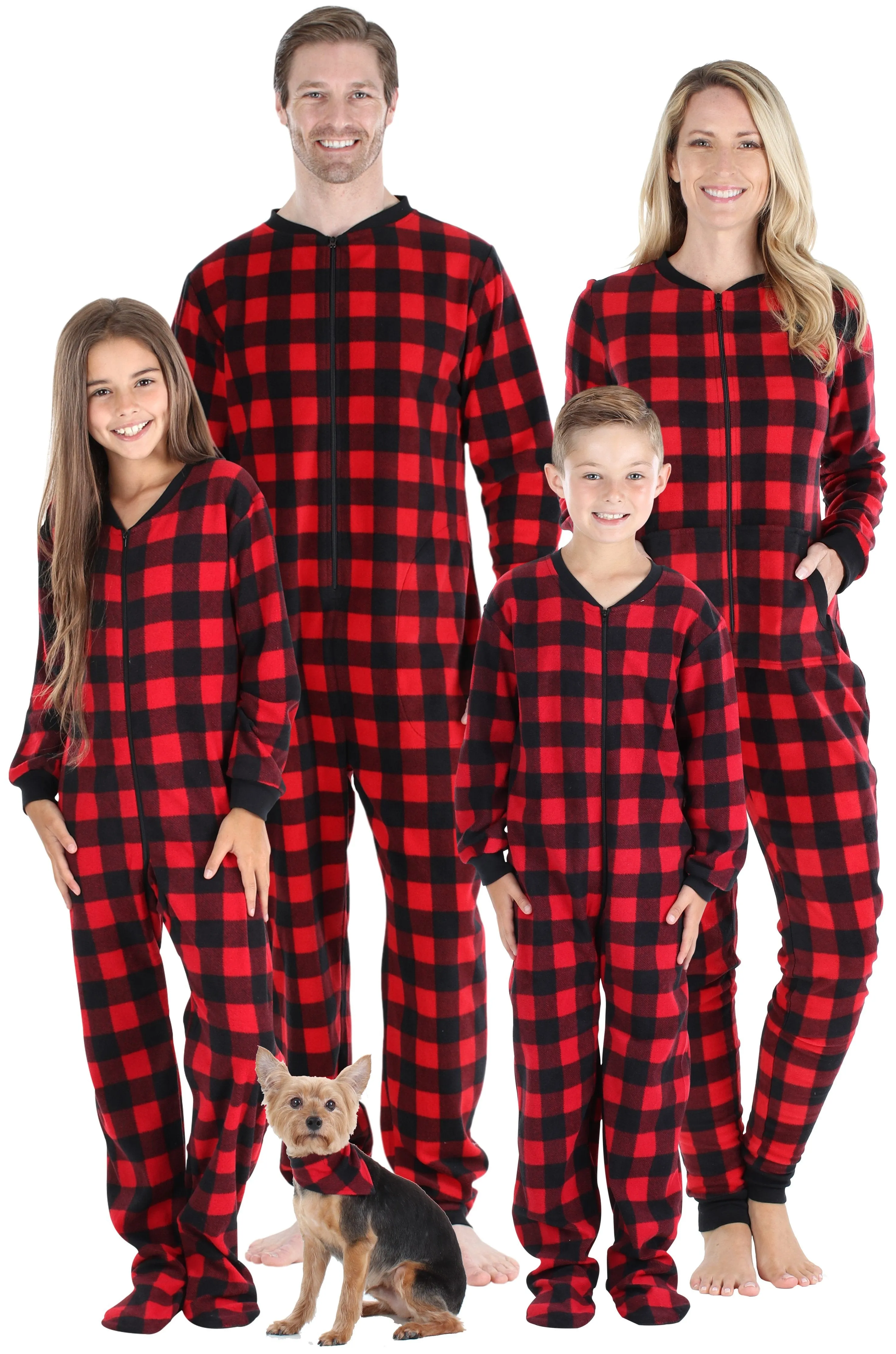 Sleepyheads Holiday Family Matching Fleece Buffalo Plaid Onesie Pajamas Jumpsuit