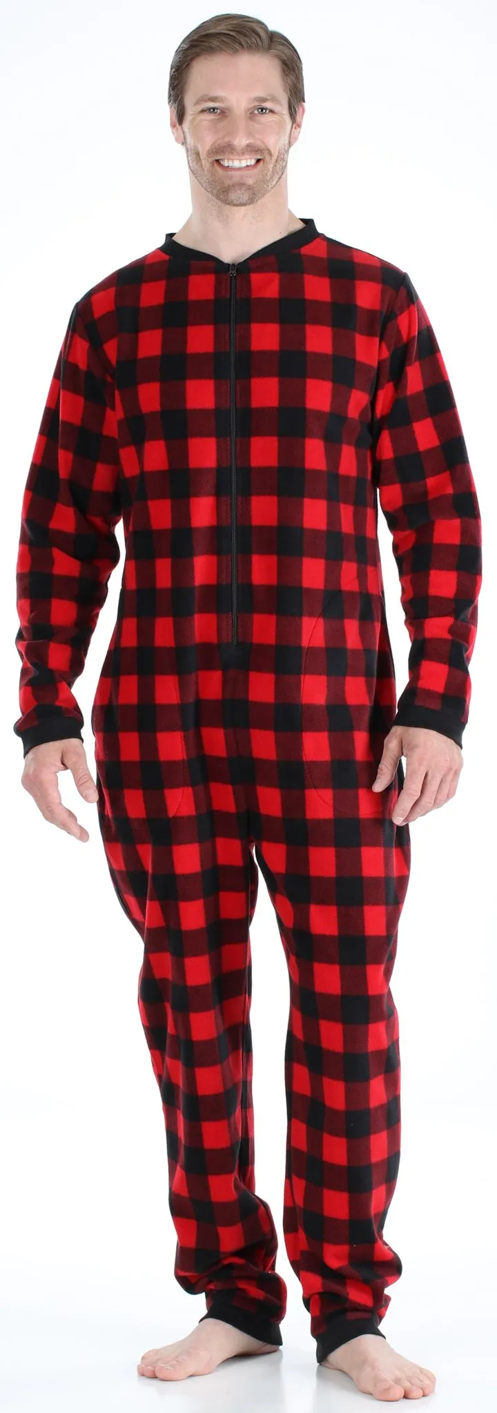 Sleepyheads Holiday Family Matching Fleece Buffalo Plaid Onesie Pajamas Jumpsuit