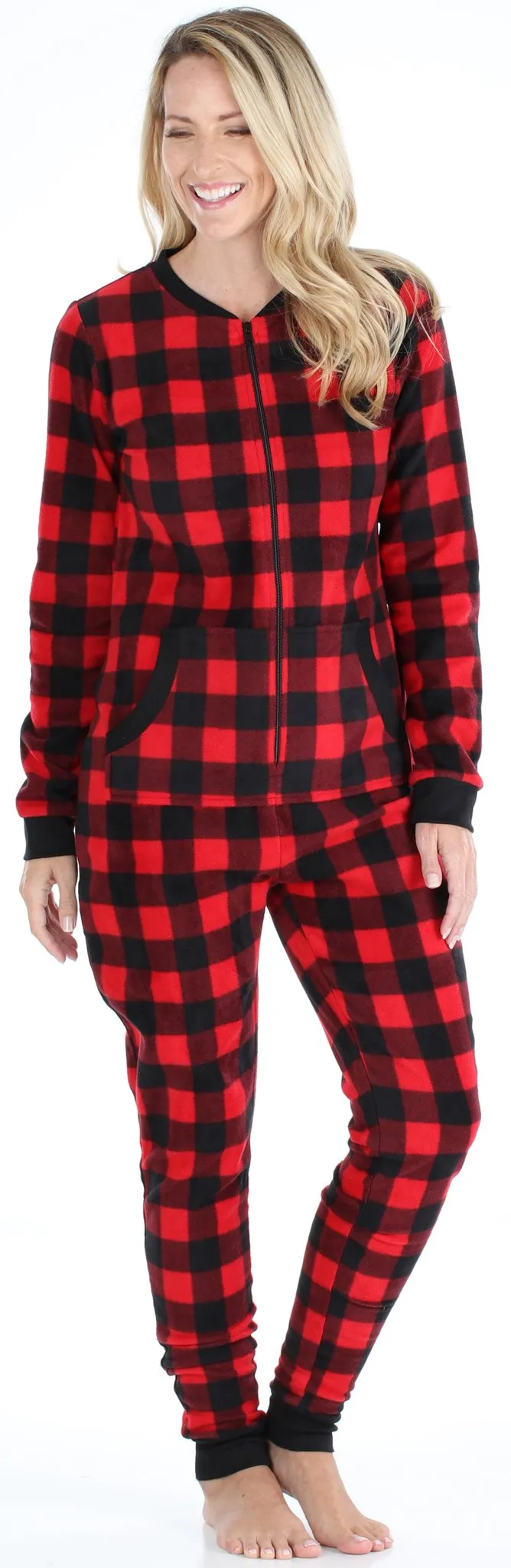 Sleepyheads Holiday Family Matching Fleece Buffalo Plaid Onesie Pajamas Jumpsuit