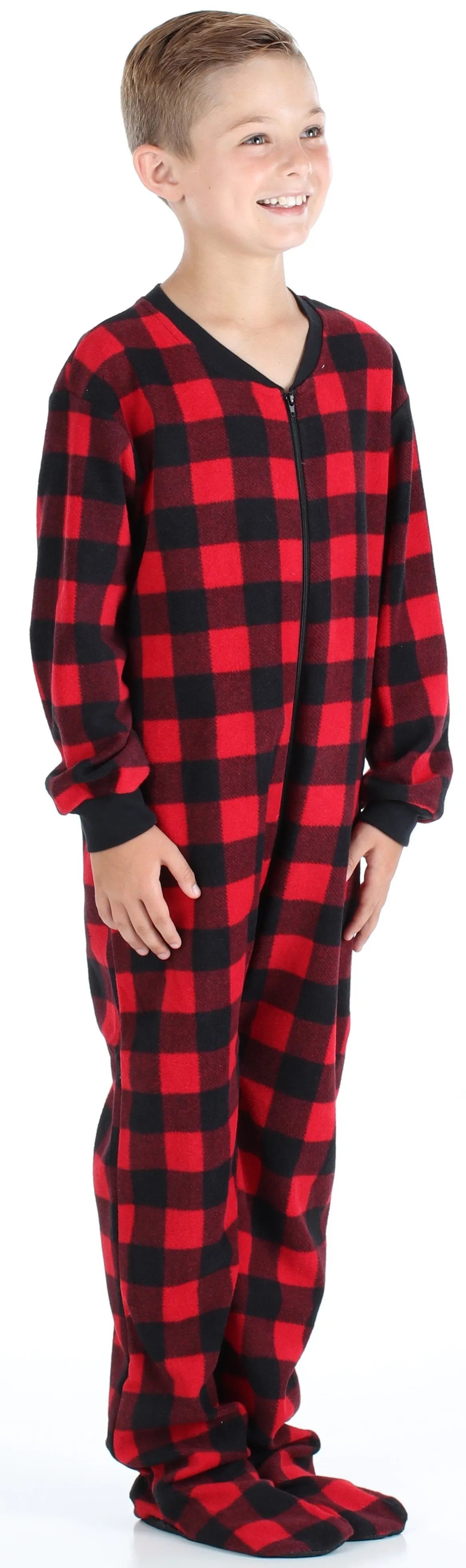 Sleepyheads Holiday Family Matching Fleece Buffalo Plaid Onesie Pajamas Jumpsuit