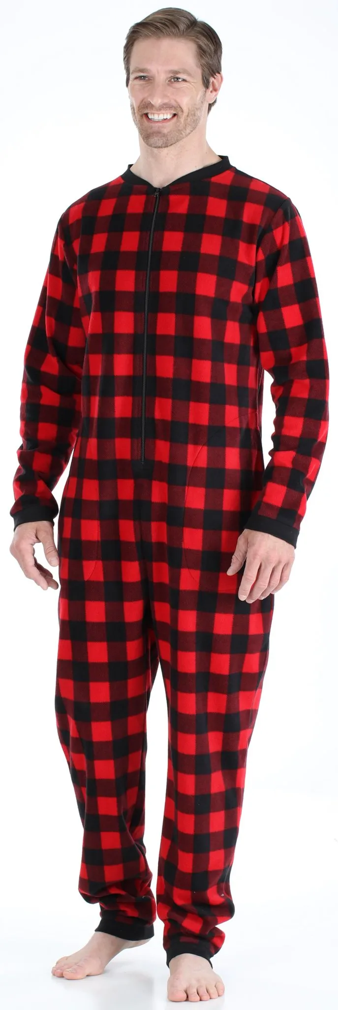 Sleepyheads Holiday Family Matching Fleece Buffalo Plaid Onesie Pajamas Jumpsuit