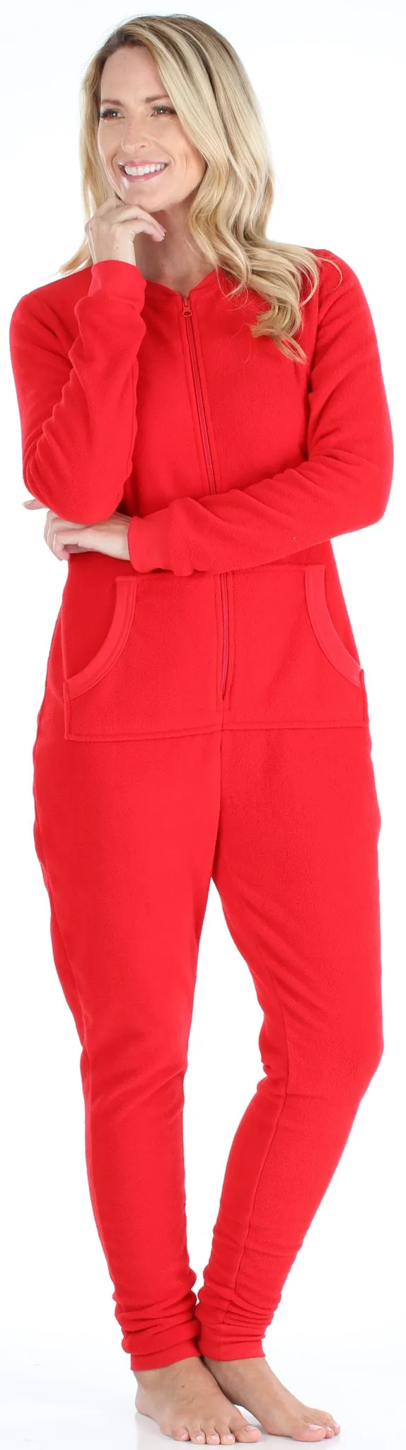 Sleepyheads Holiday Family Matching Fleece Solid Red Onesie Pajamas Jumpsuit