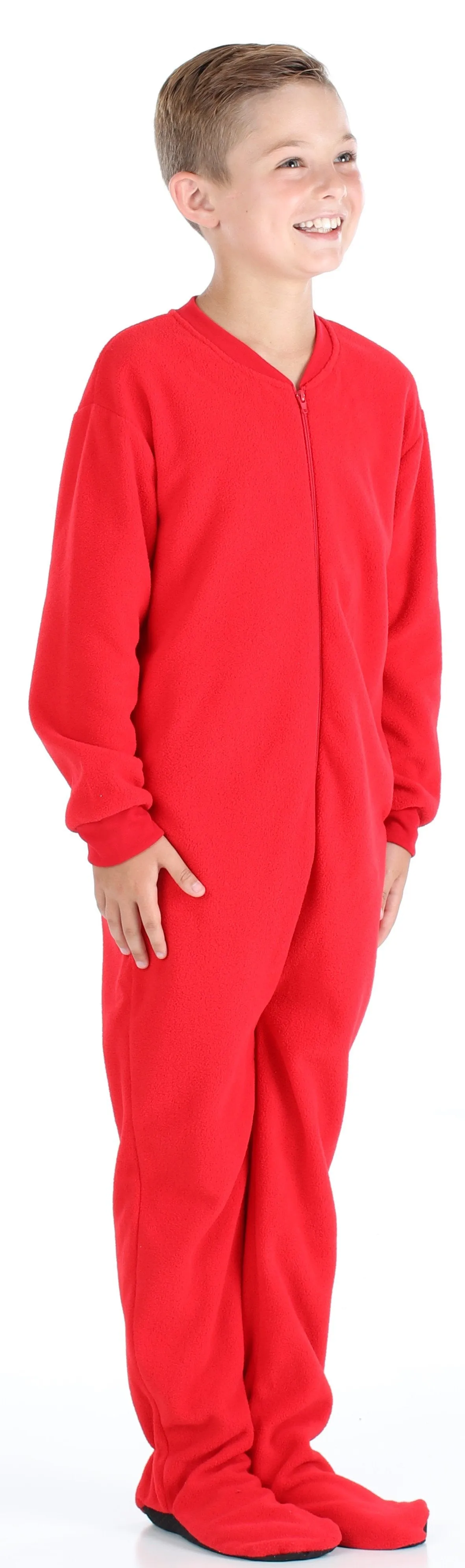 Sleepyheads Holiday Family Matching Fleece Solid Red Onesie Pajamas Jumpsuit