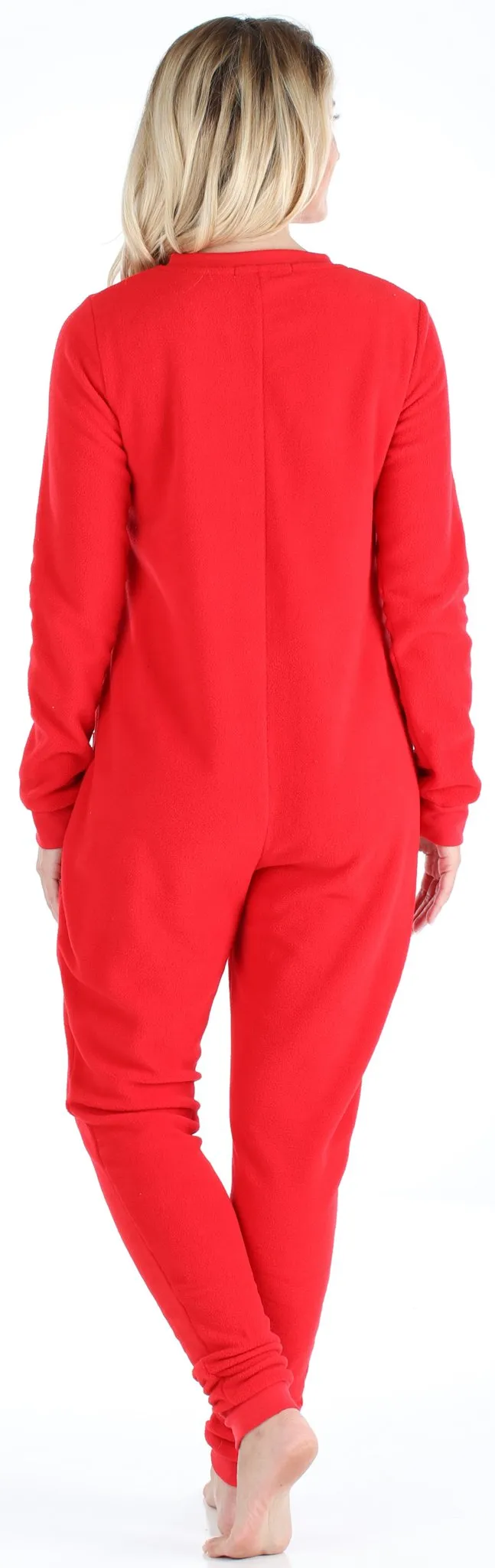 Sleepyheads Holiday Family Matching Fleece Solid Red Onesie Pajamas Jumpsuit