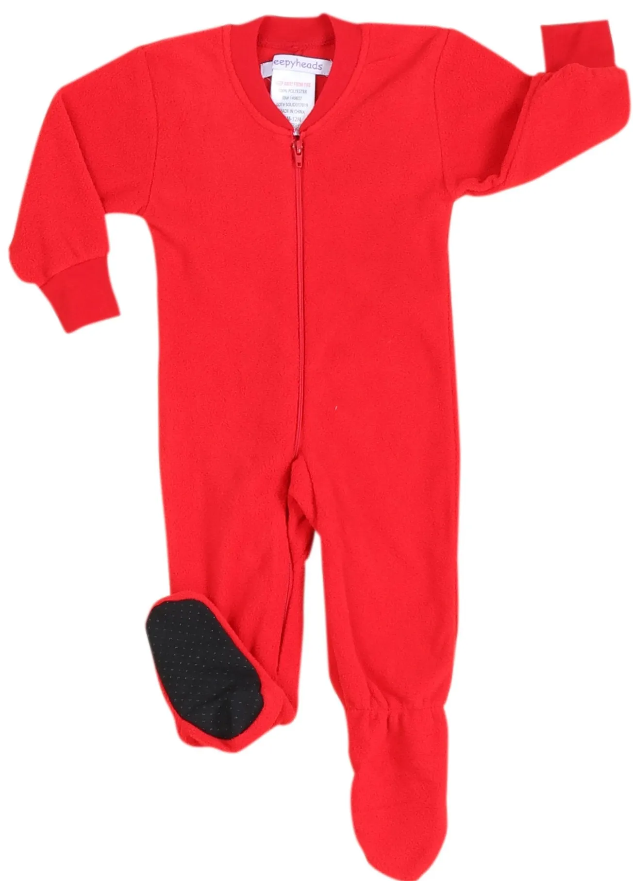 Sleepyheads Holiday Family Matching Fleece Solid Red Onesie Pajamas Jumpsuit