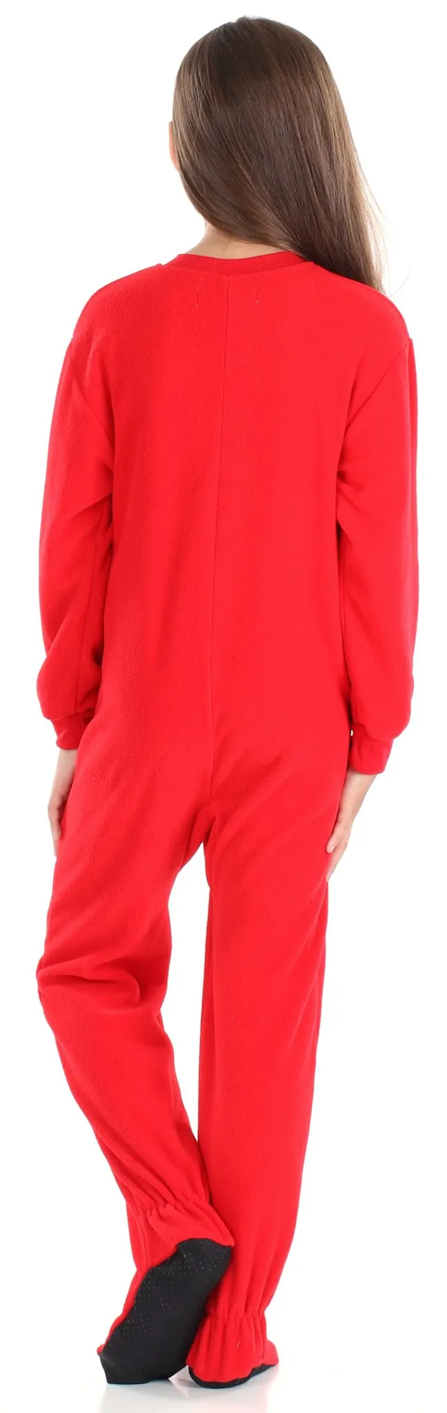 Sleepyheads Holiday Family Matching Fleece Solid Red Onesie Pajamas Jumpsuit