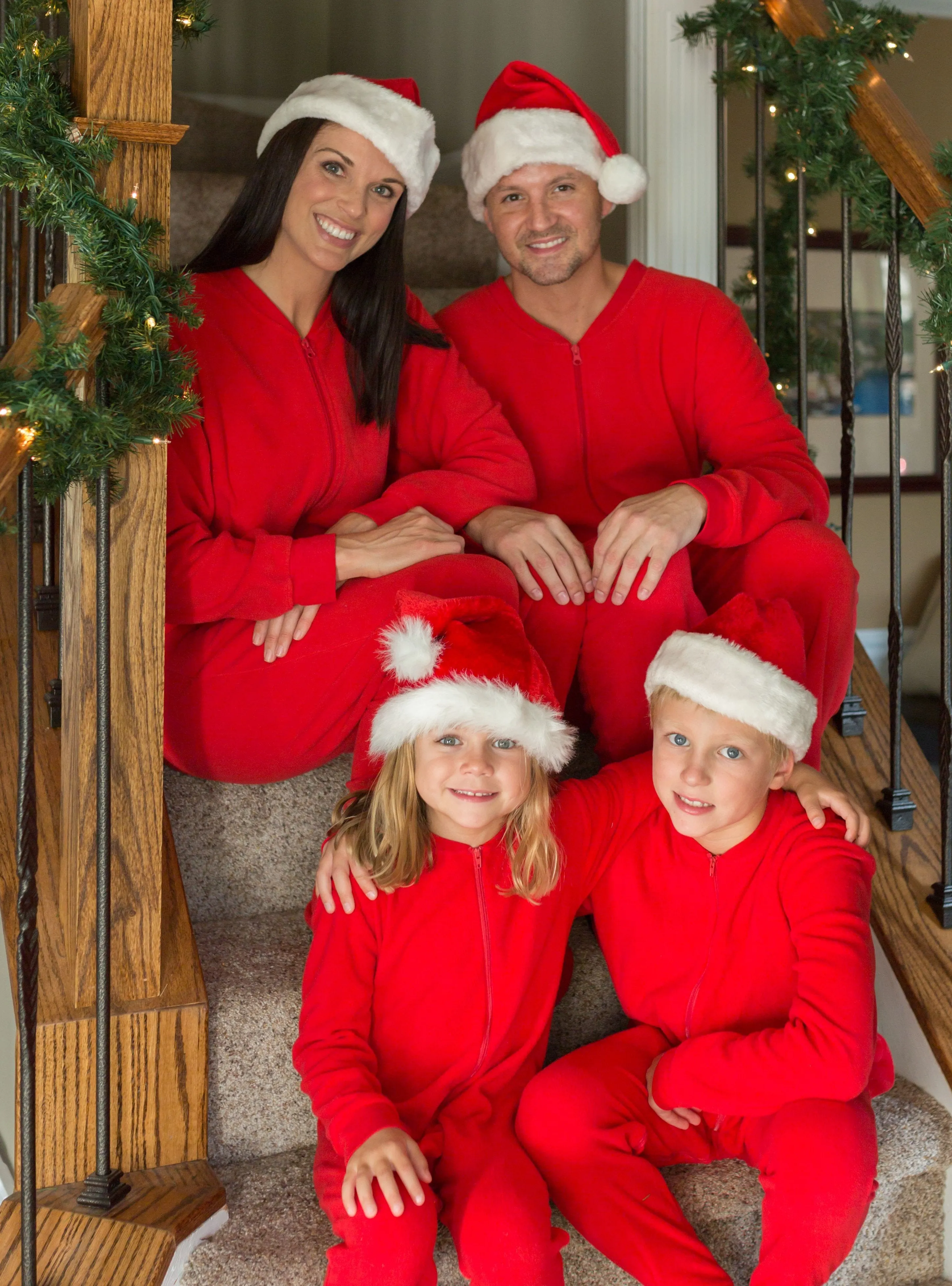 Sleepyheads Holiday Family Matching Fleece Solid Red Onesie Pajamas Jumpsuit