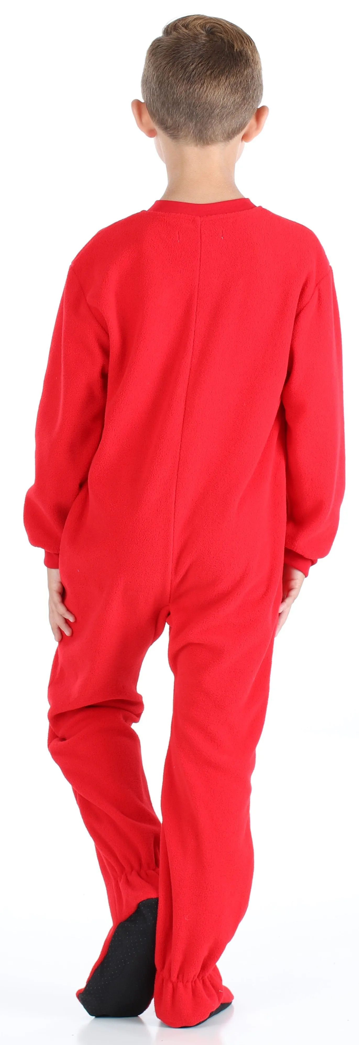 Sleepyheads Holiday Family Matching Fleece Solid Red Onesie Pajamas Jumpsuit