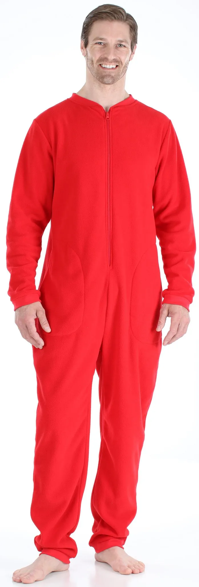 Sleepyheads Holiday Family Matching Fleece Solid Red Onesie Pajamas Jumpsuit