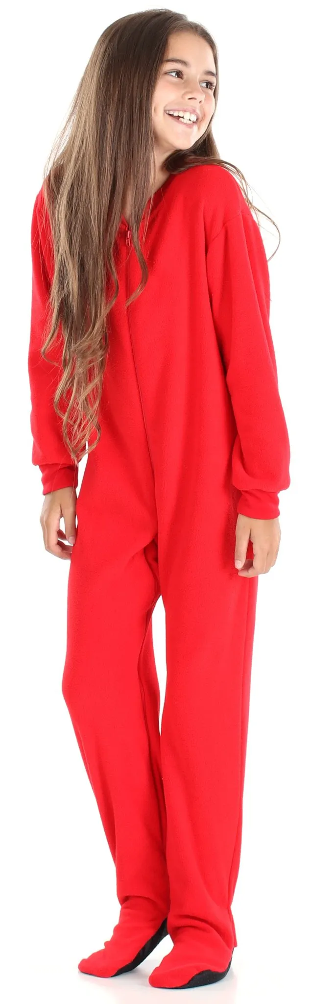 Sleepyheads Holiday Family Matching Fleece Solid Red Onesie Pajamas Jumpsuit