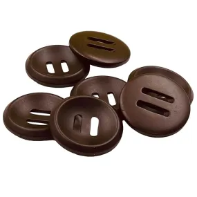 Slitted 2-Hole  Brown Big Size Buttons