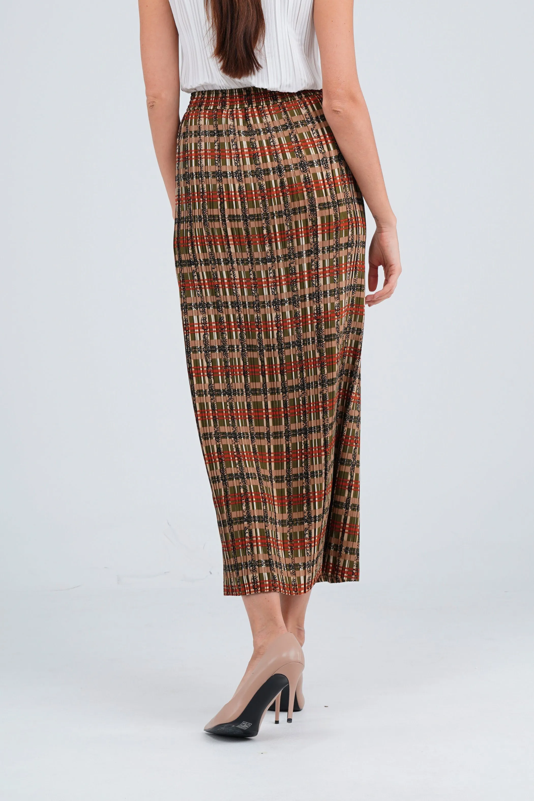 Sofie Pleated Patterned Skirt