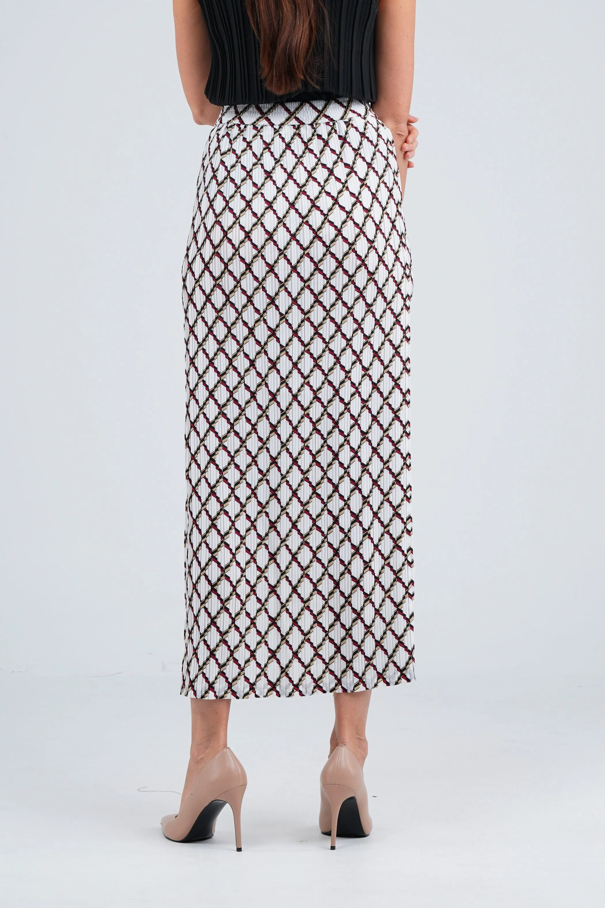 Sofie Pleated Patterned Skirt