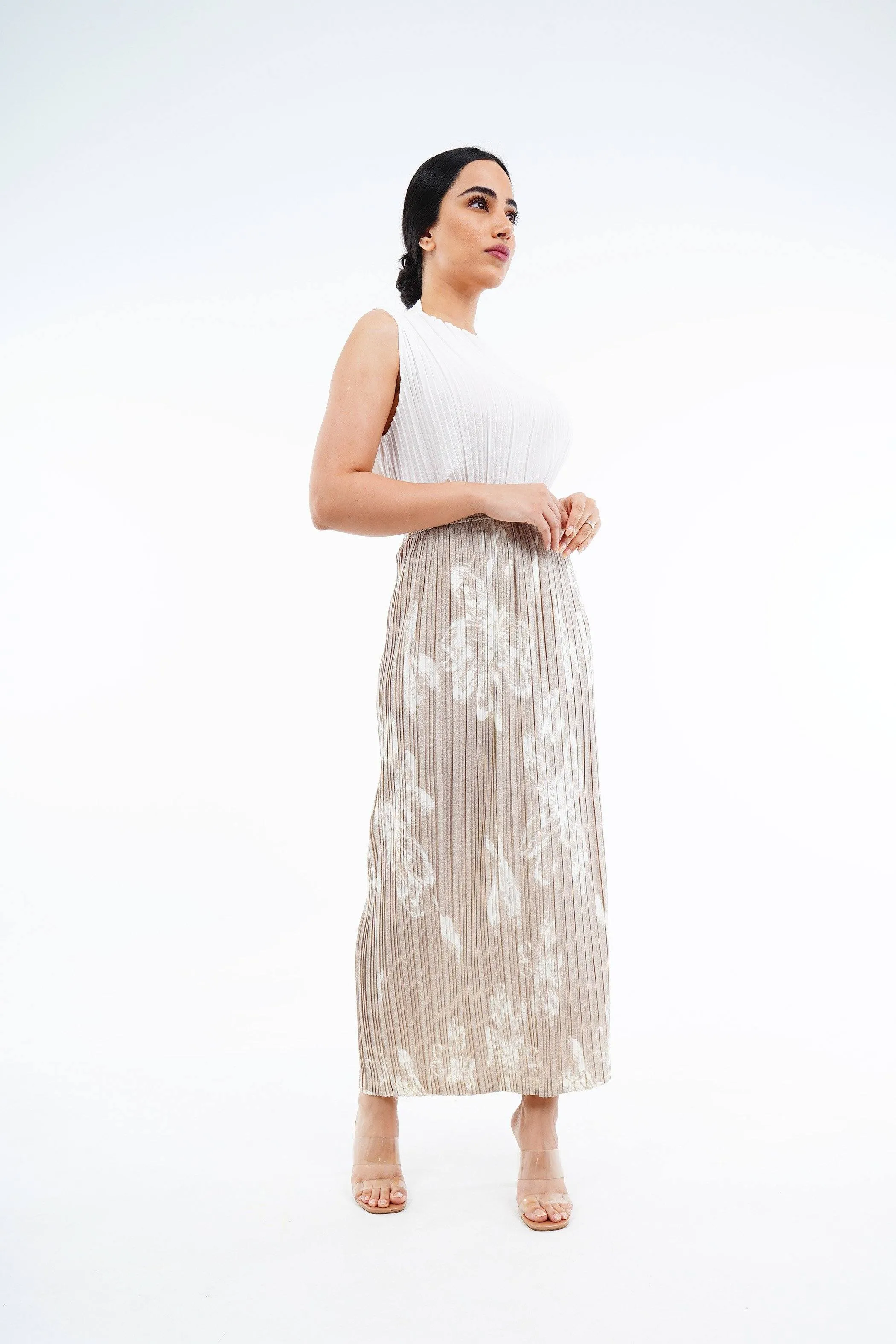 Sofie Pleated Patterned Skirt