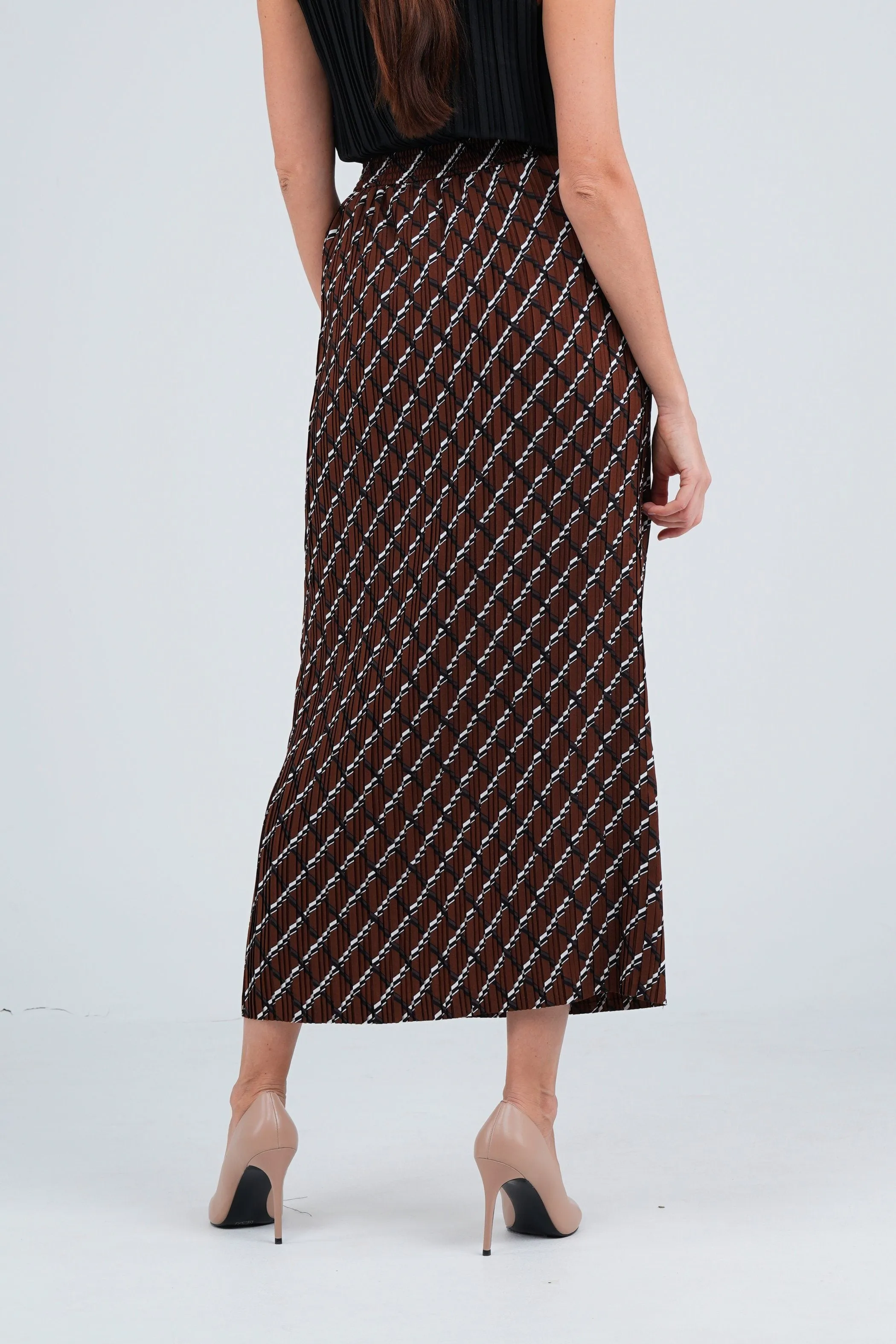 Sofie Pleated Patterned Skirt