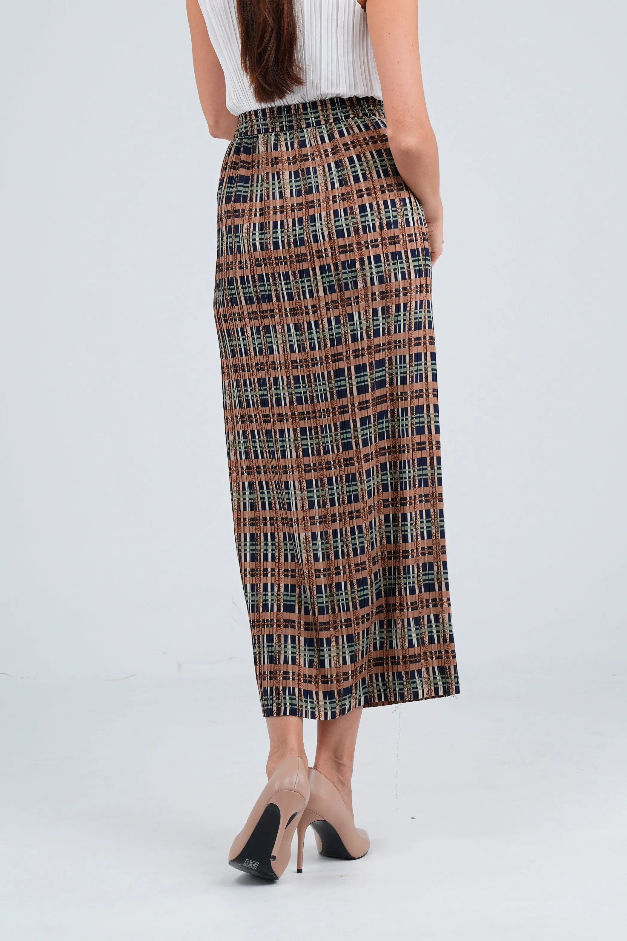 Sofie Pleated Patterned Skirt