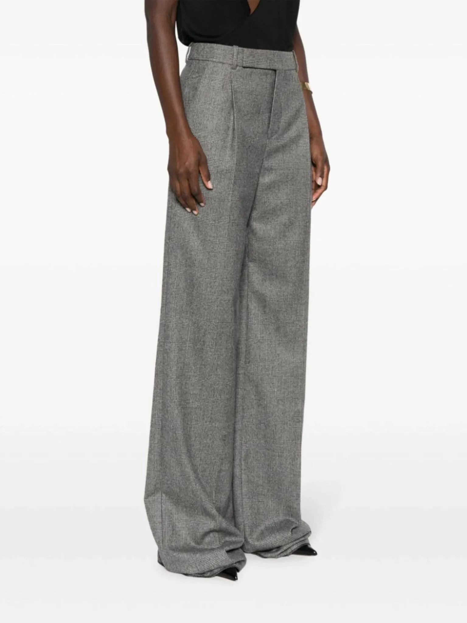 straight-leg wool trousers