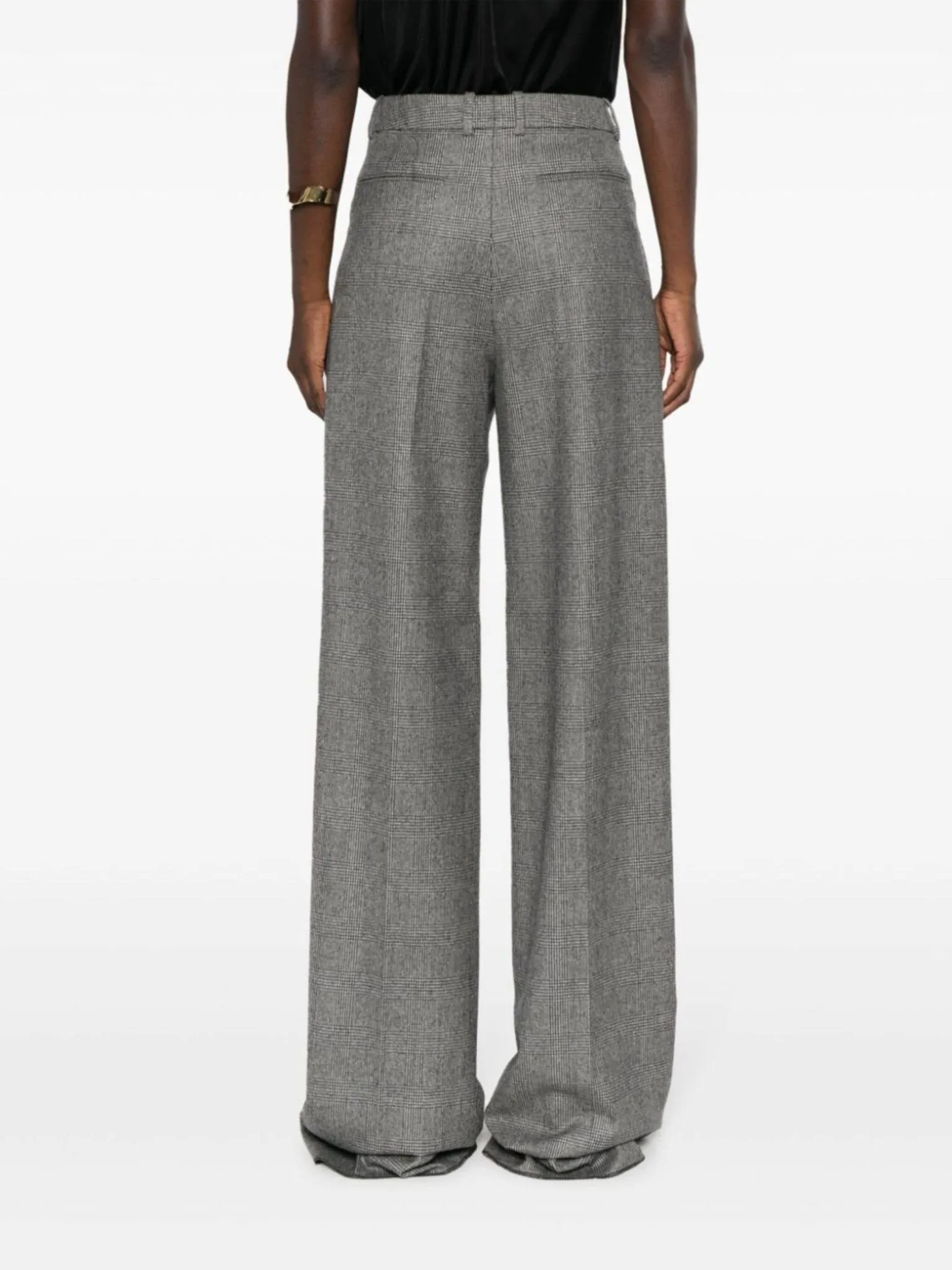 straight-leg wool trousers