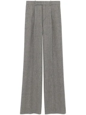 straight-leg wool trousers