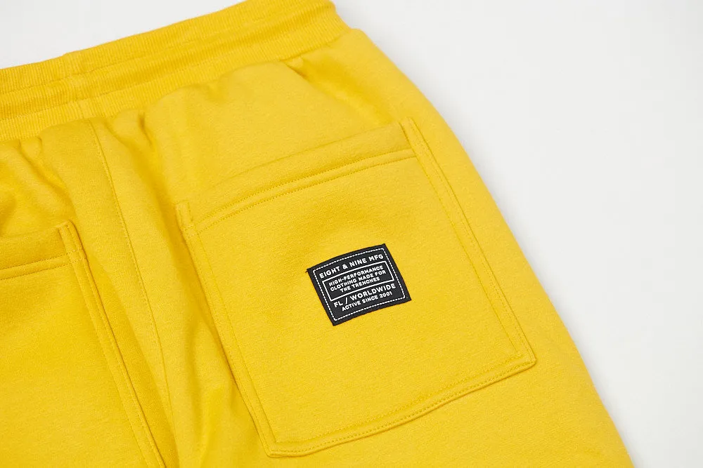 Strapped Up Skinny Fleece Joggers Mustard