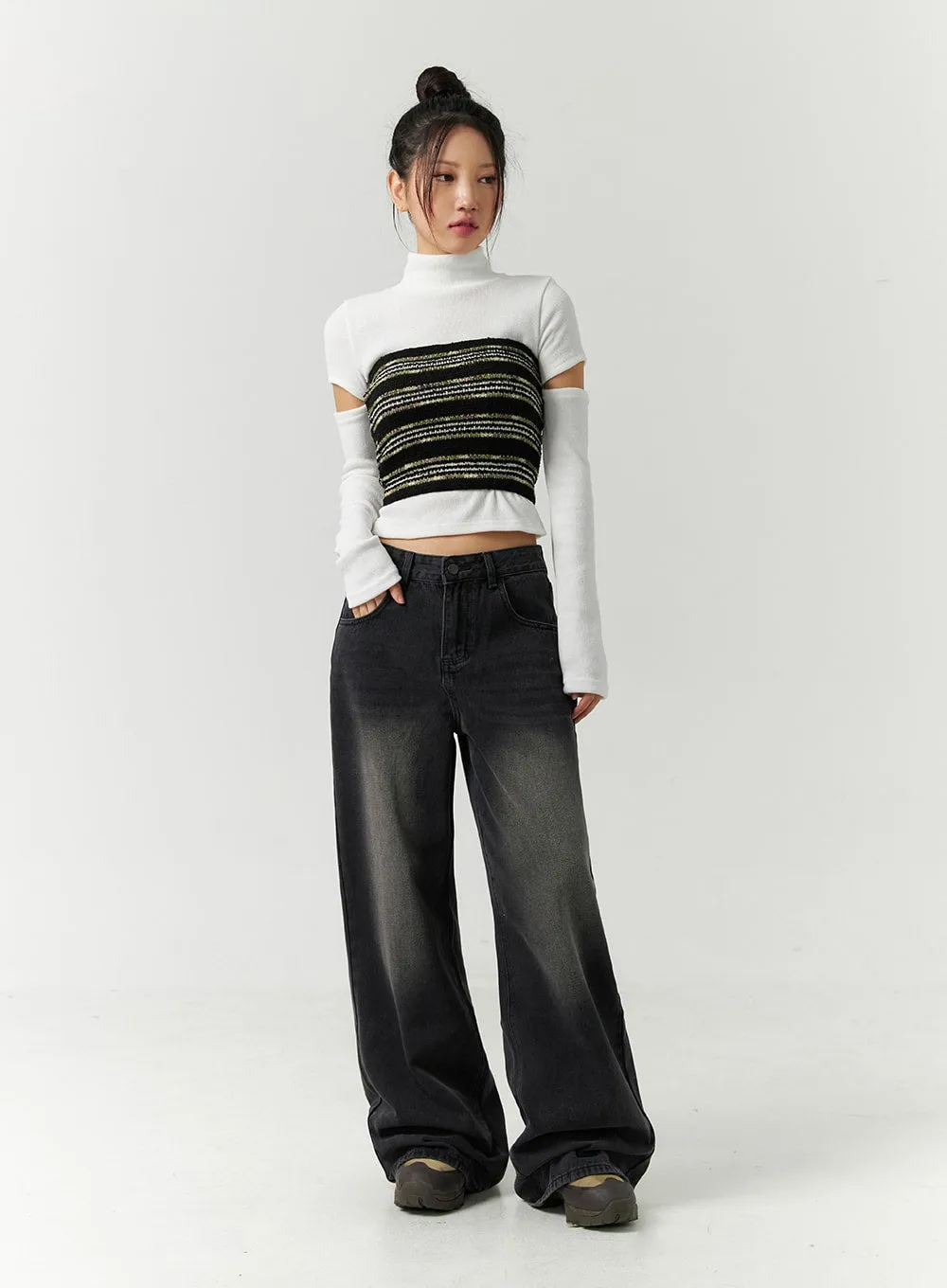 Stripe Layered Tube Top CD304