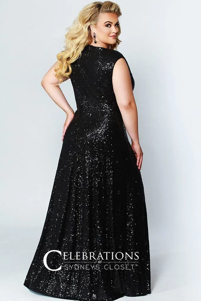 Sydney's Closet CE1801 Long Sequin Plus Size 16 Prom Dress Formal Evening Gown