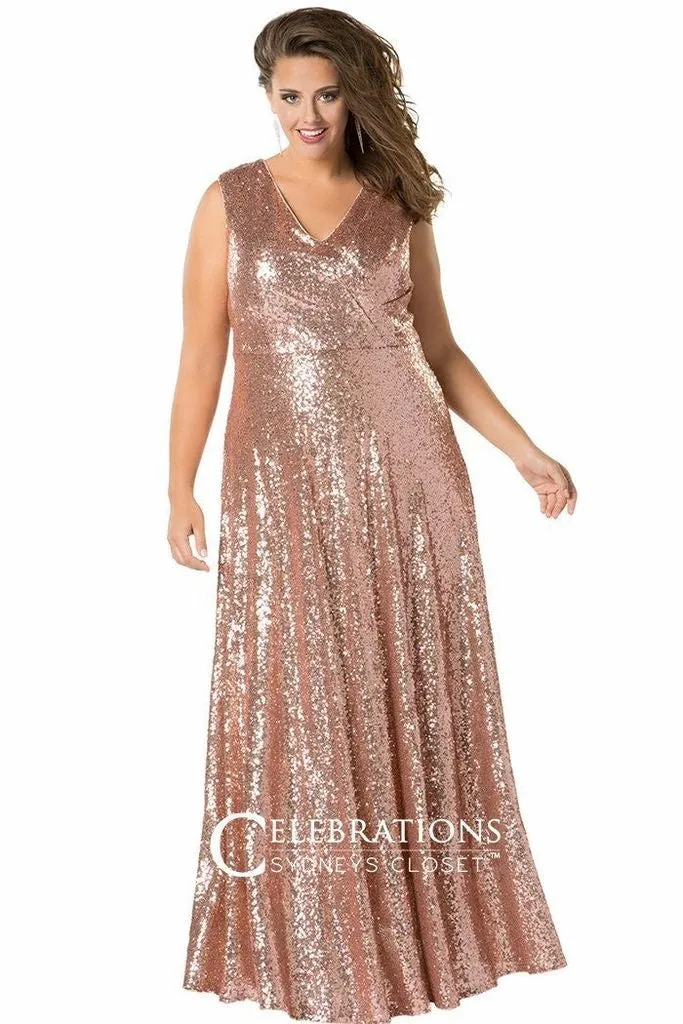 Sydney's Closet CE1801 Size 24 Long Sequin Plus Size Prom Dress Formal Evening Gown