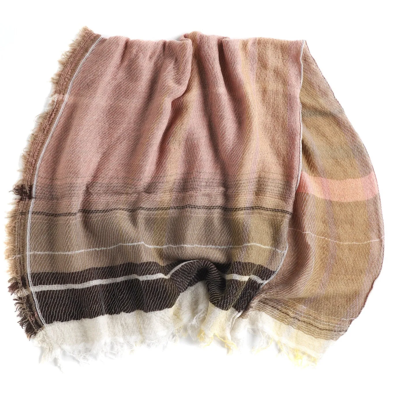 TAMAKI NIIME Small Wool/Cotton Woven Scarf - #14 Blushing Sunset