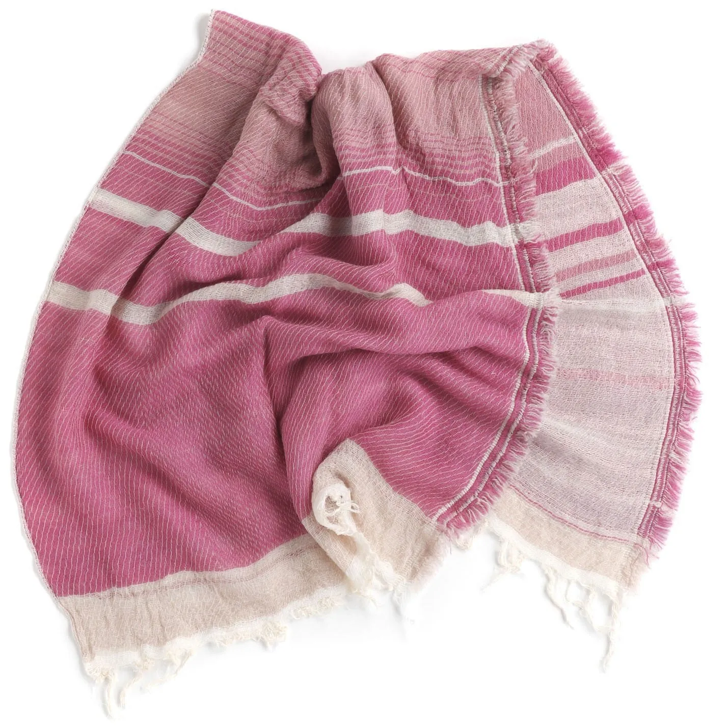 TAMAKI NIIME Small Wool/Cotton Woven Scarf - #15 Cotton Candy