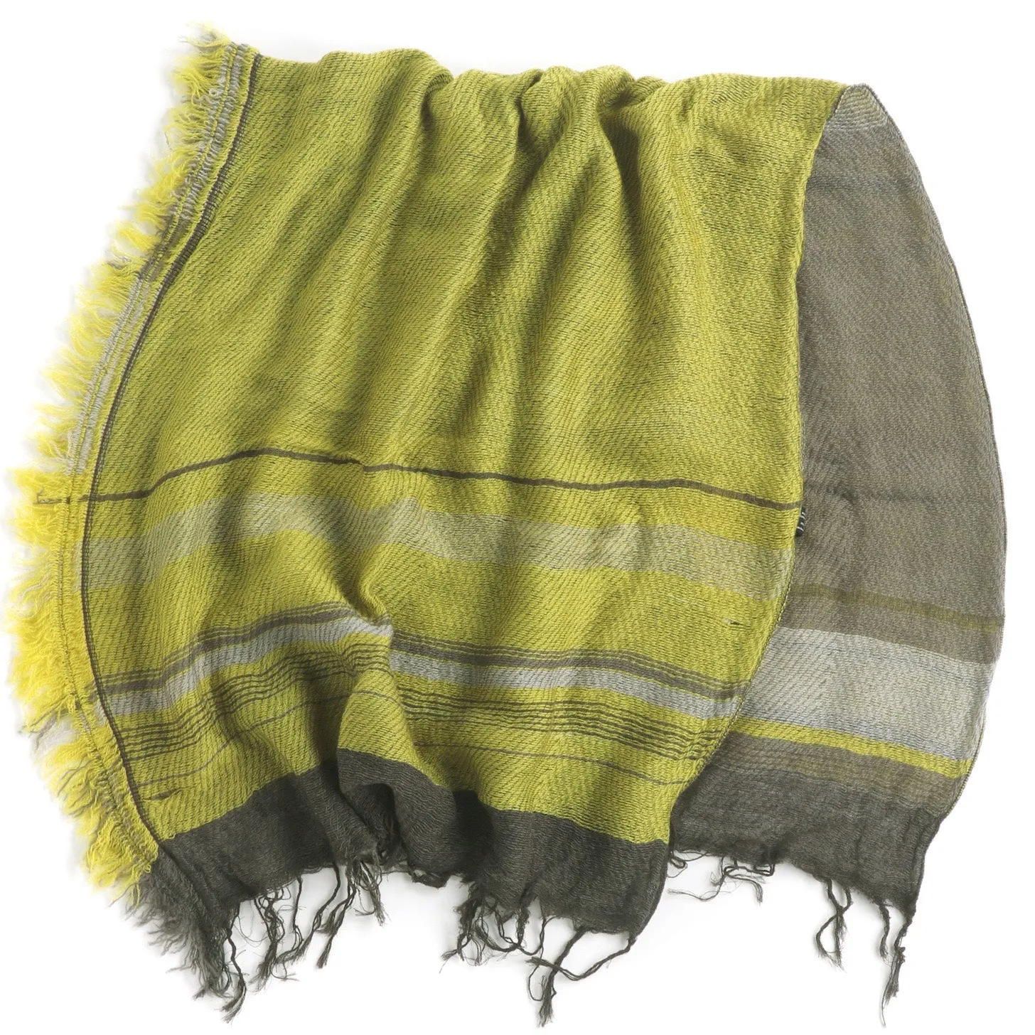 TAMAKI NIIME Small Wool/Cotton Woven Scarf - #18 Fading Yellow