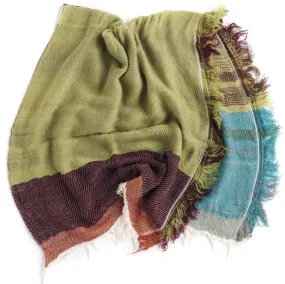 TAMAKI NIIME Small Wool/Cotton Woven Scarf - #27 Twisted Hues