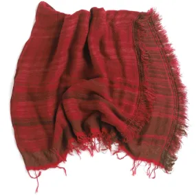 TAMAKI NIIME Small Wool/Cotton Woven Scarf - #33 Red Queen