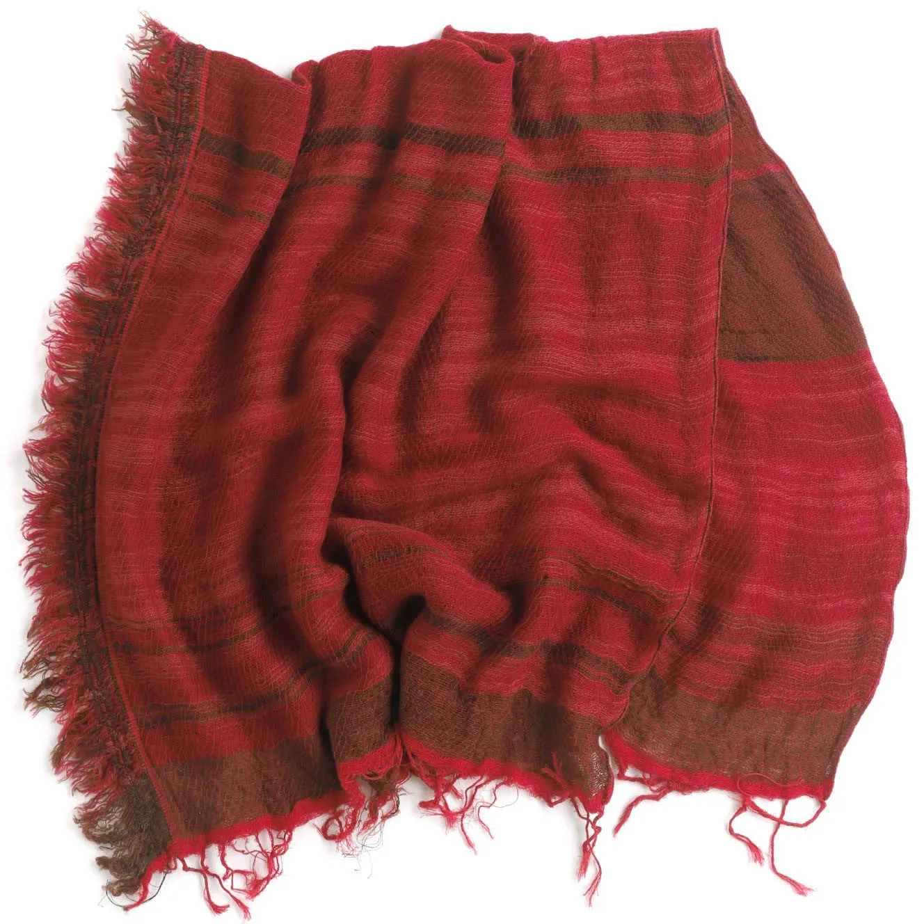 TAMAKI NIIME Small Wool/Cotton Woven Scarf - #33 Red Queen