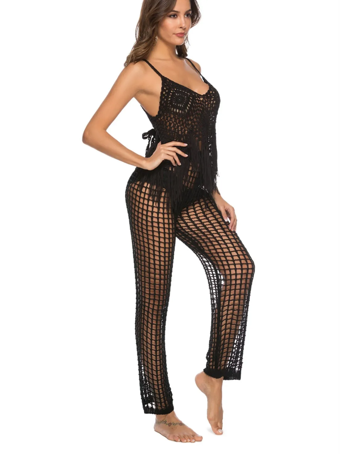 TEEK - Net Knitted High Waist Swim Pants