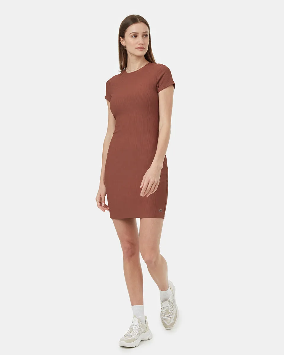 Ten tree tech rib tshirt dress tcw5694-1366 mesa red