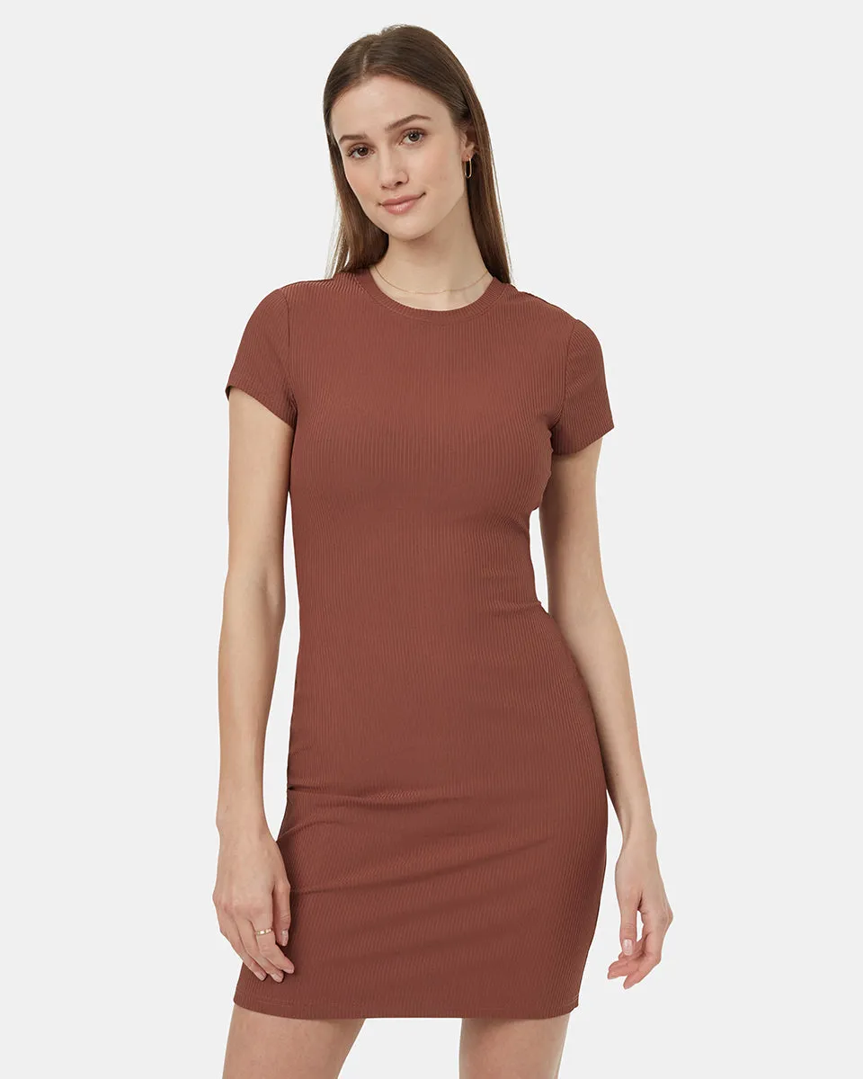 Ten tree tech rib tshirt dress tcw5694-1366 mesa red