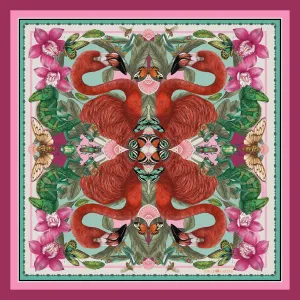 The Flamingo Fiesta Scarf - Magenta | 65x65cm