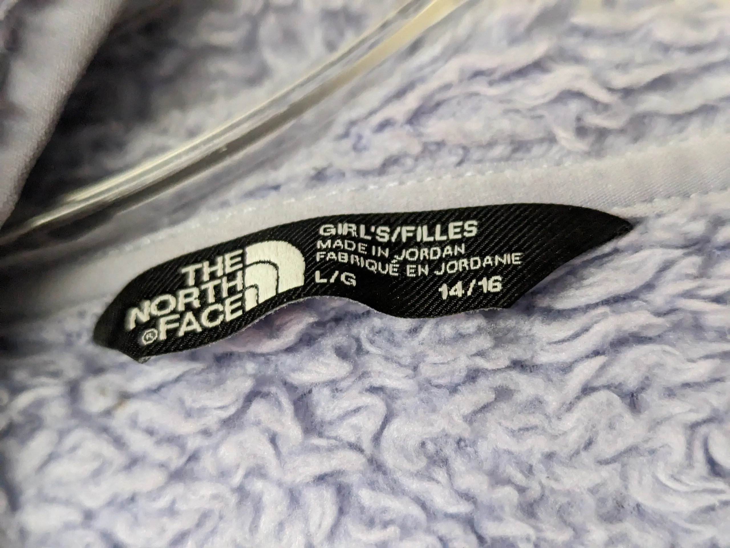 The North Face Hooded Fleece Jacket/Coat Size Youth Large Color Purple Used