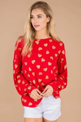 This Is Love Red Heart Sweater