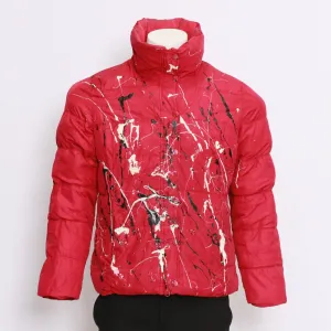 TK1181 Reworked Puffer Jacket with Paint Splatter