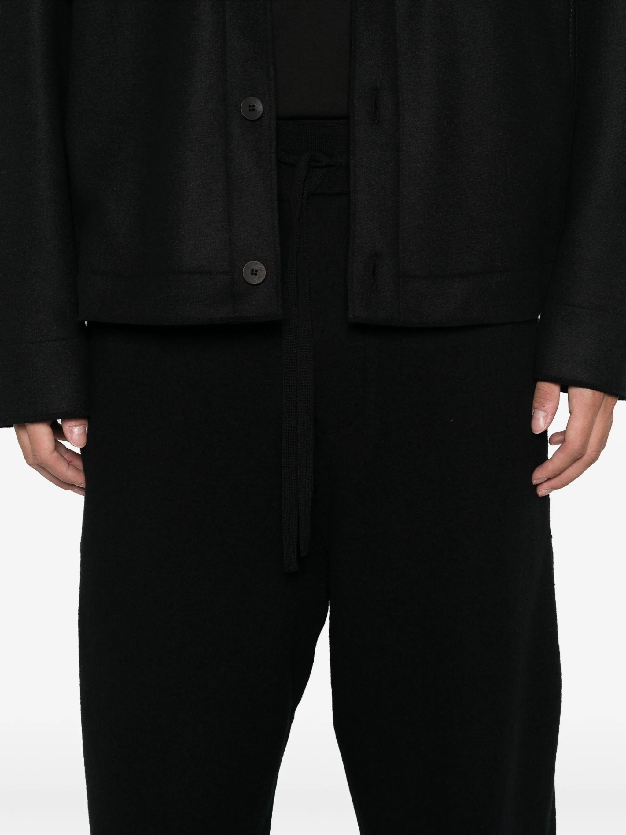 TRANSIT CROPPED BOILED-WOOL TROUSERS