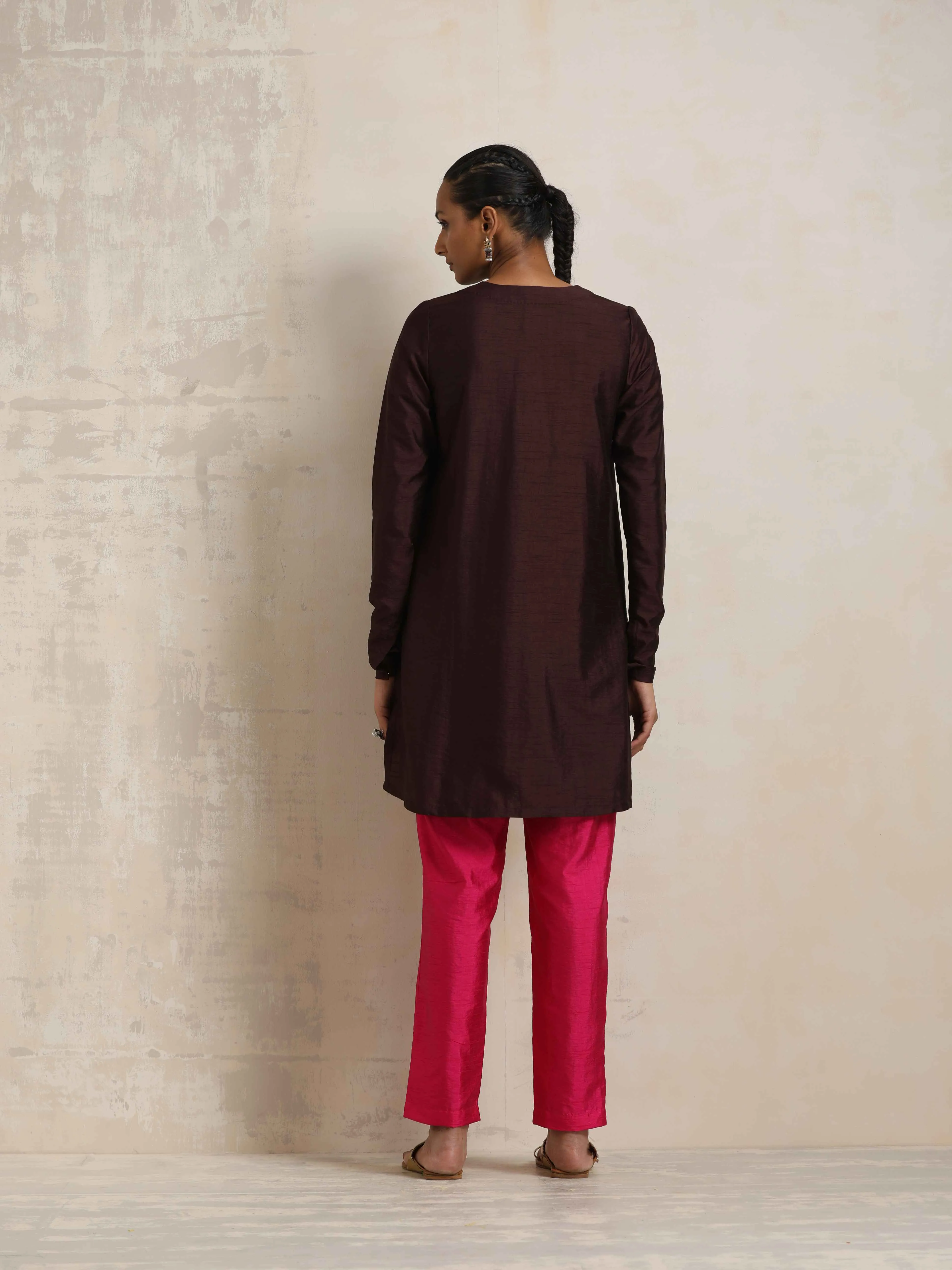 trueBrowns Cola Silk Kurta Co-ord Set