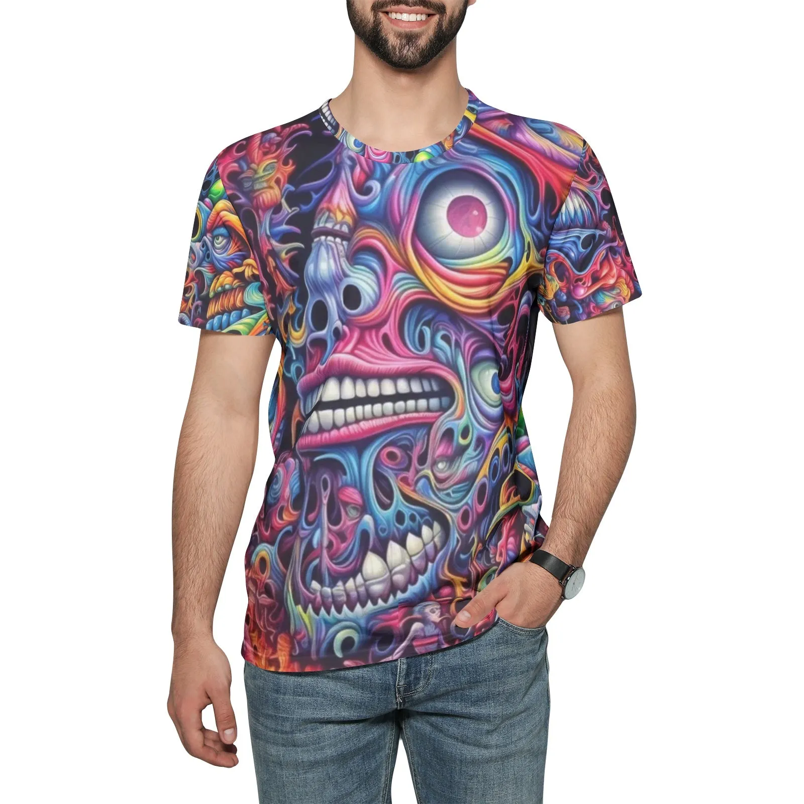 UR A WILD ONE Unisex All-Over Print Cotton T-shirt | ACIDMATH AI