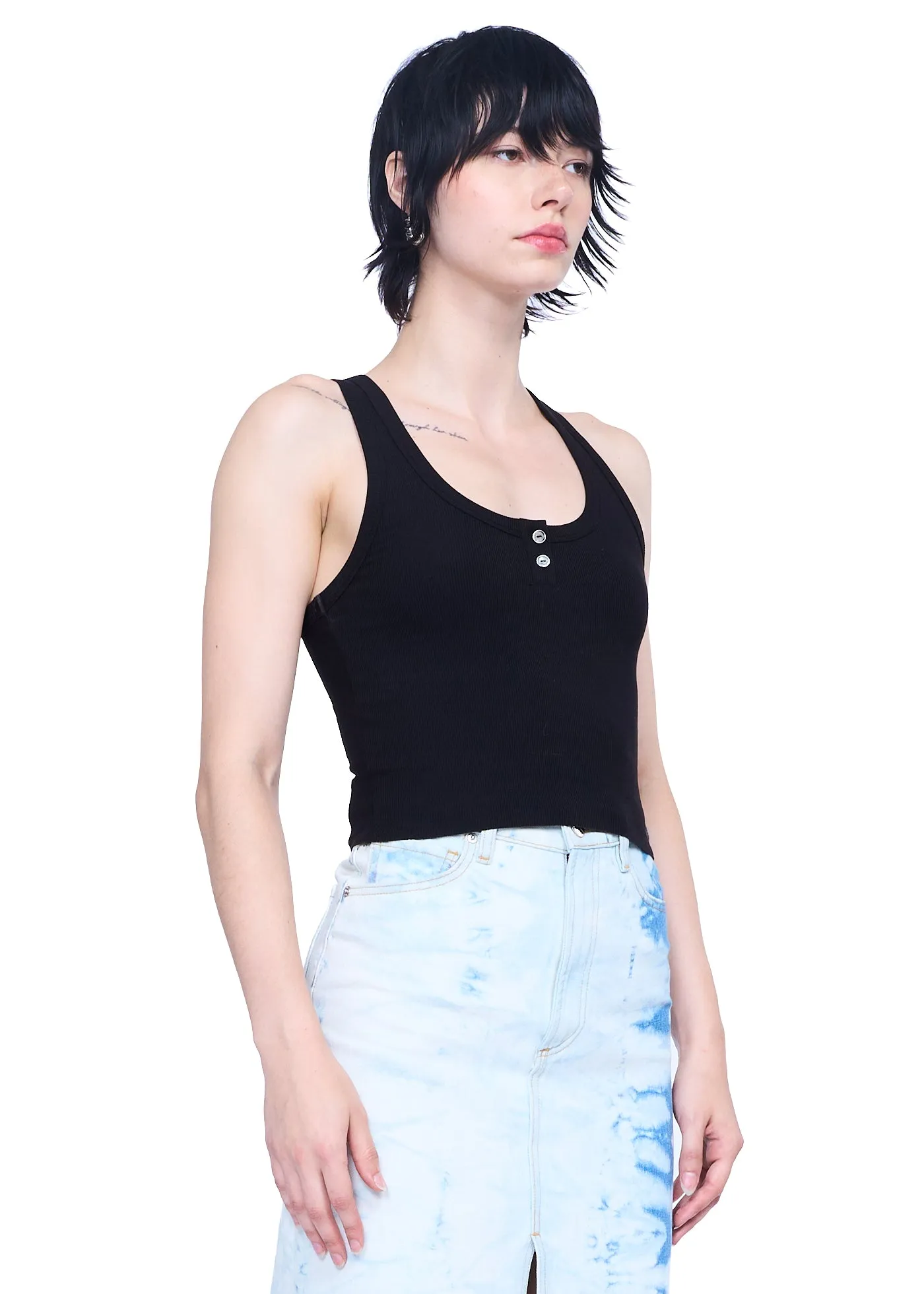 VIAVIA Henley Tank Top