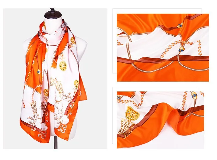 Vigour Long Charmeuse Silk Scarf 185