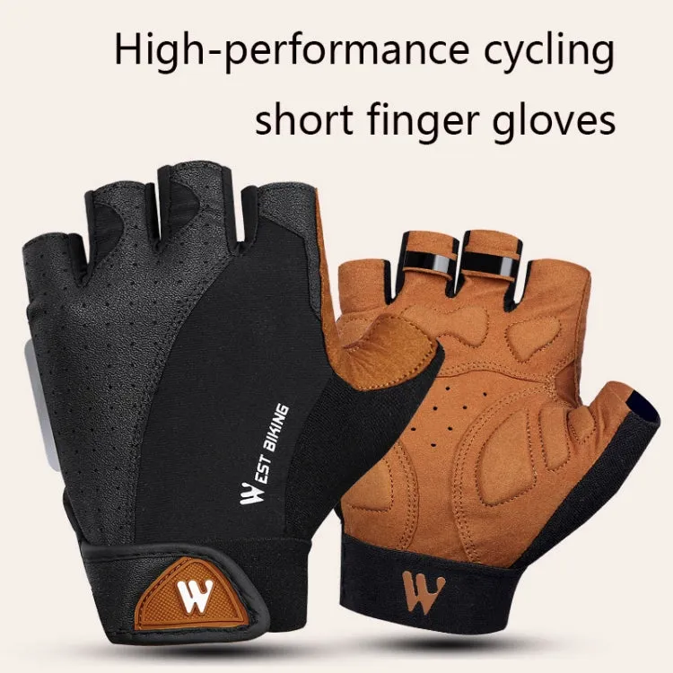 WEST BIKING YP0211196 Half-Finger Shock-Absorbing Anti-Skid Motorcycle Bike Gloves Riding Equipment, Size: L(Black Yellow)